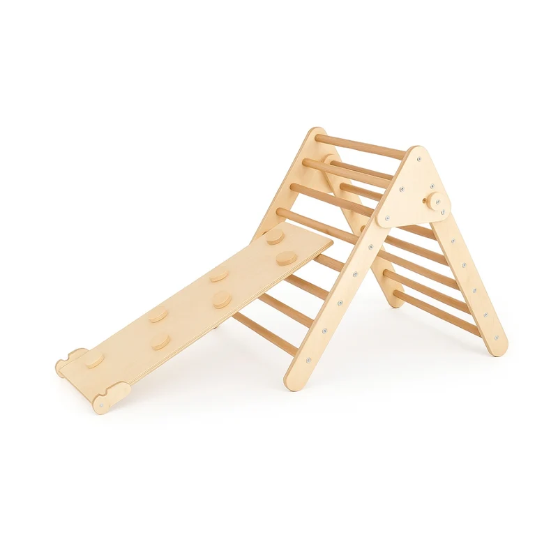 7-en-1 Triangle Pikler, Arche Montessori & Rampe d'escalade (Grand) - Aire de Jeux Intérieur - Motricité & Eveil 1 an - 5 ans