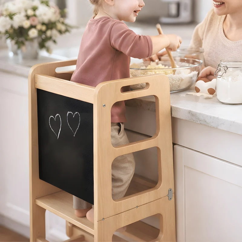 Tour d'observation 3 en 1 - Pliable en Table d'activités - Tableau dessin - Montessori Enfant 18 mois-5 ans