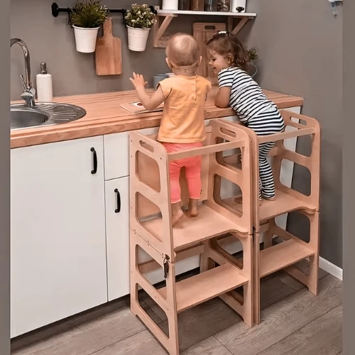 Tour d'observation 3 en 1 - Pliable en Table d'activités - Tableau dessin - Montessori Enfant 18 mois-5 ans