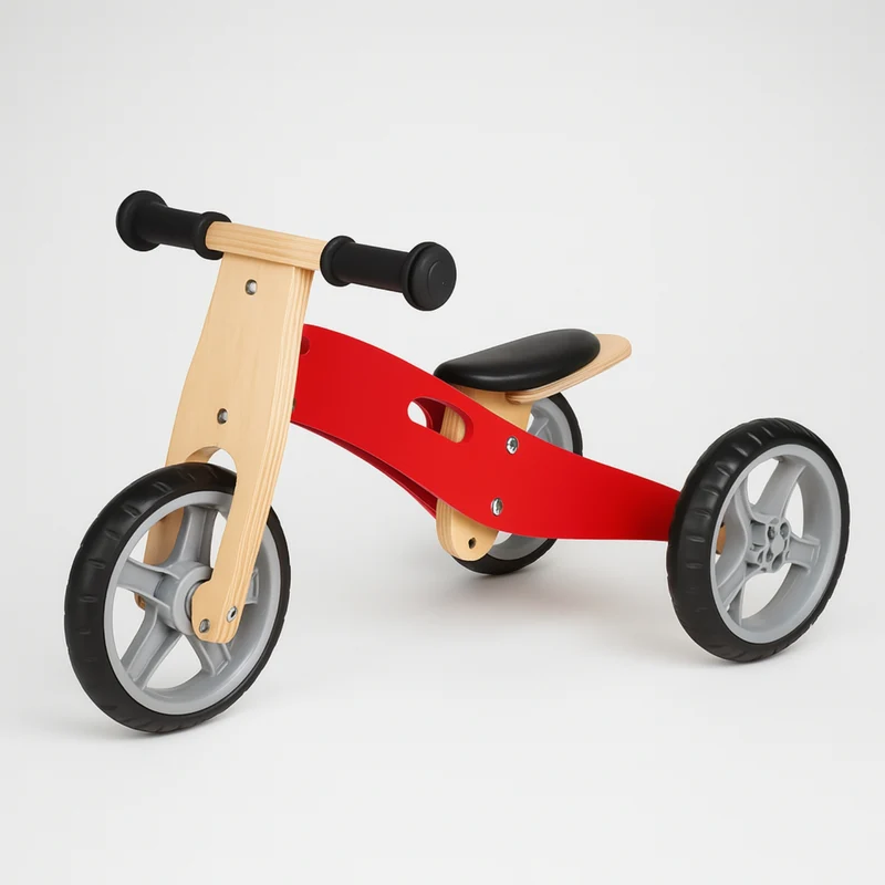 Tricycle évolutif 2-en-1 se Transforme en Draisienne en Bois - Enfant 1-3 ans - modèle BAB