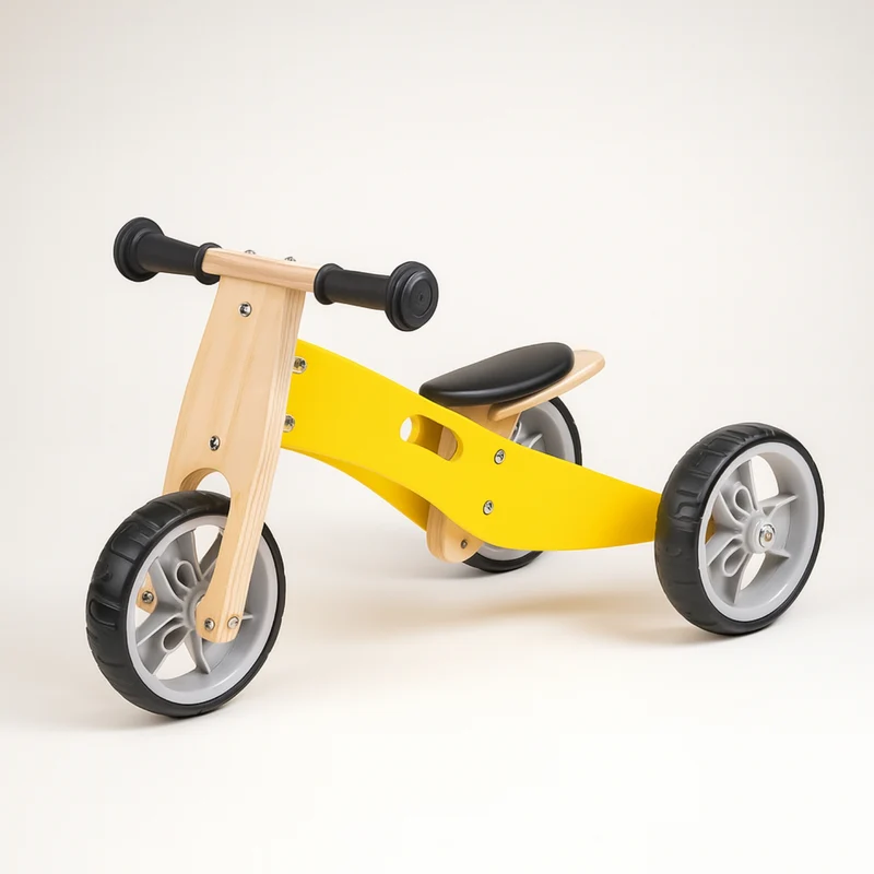 Tricycle évolutif 2-en-1 se Transforme en Draisienne en Bois - Enfant 1-3 ans - modèle BAB