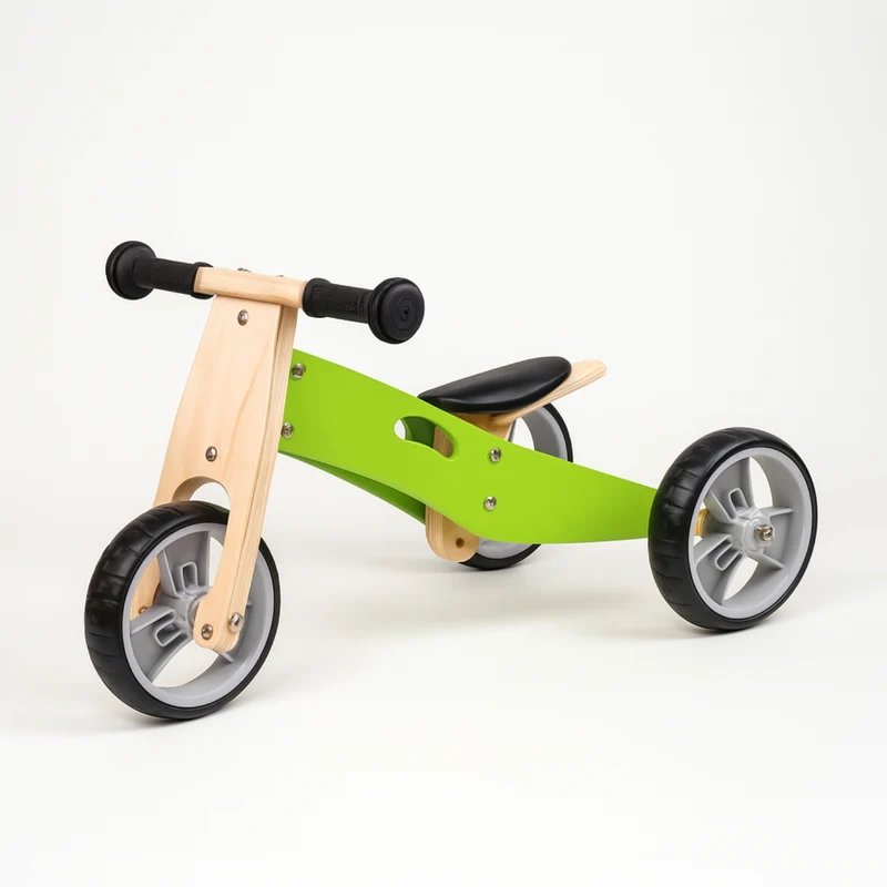 Tricycle évolutif 2-en-1 se Transforme en Draisienne en Bois - Enfant 1-3 ans - modèle BAB