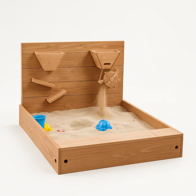 Bac à sable bois avec couverture | Banc intégré | Aire de jeux extérieur enfant 1-6 ans | Jardin Montessori