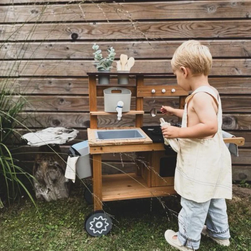 Cuisine en bois enfant 2-5 ans - Mud Kitchen 4 saisons intérieur / extérieur- Aire de Jeux Montessori