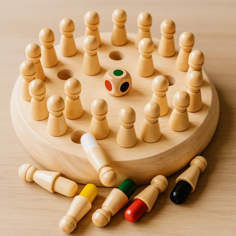 Jeu Memoire des Couleurs en bois - Jeu memory
