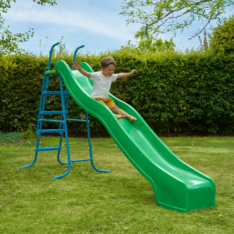 Toboggan ondulé L300 cm - 3-12 ans - 5 marches - vert pomme