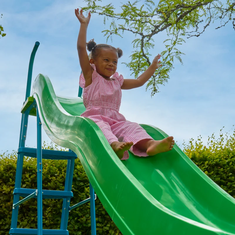 Toboggan ondulé L300 cm - 3-12 ans - 5 marches - vert pomme