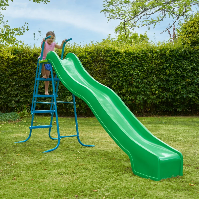 Toboggan ondulé L300 cm - 3-12 ans - 5 marches - vert pomme