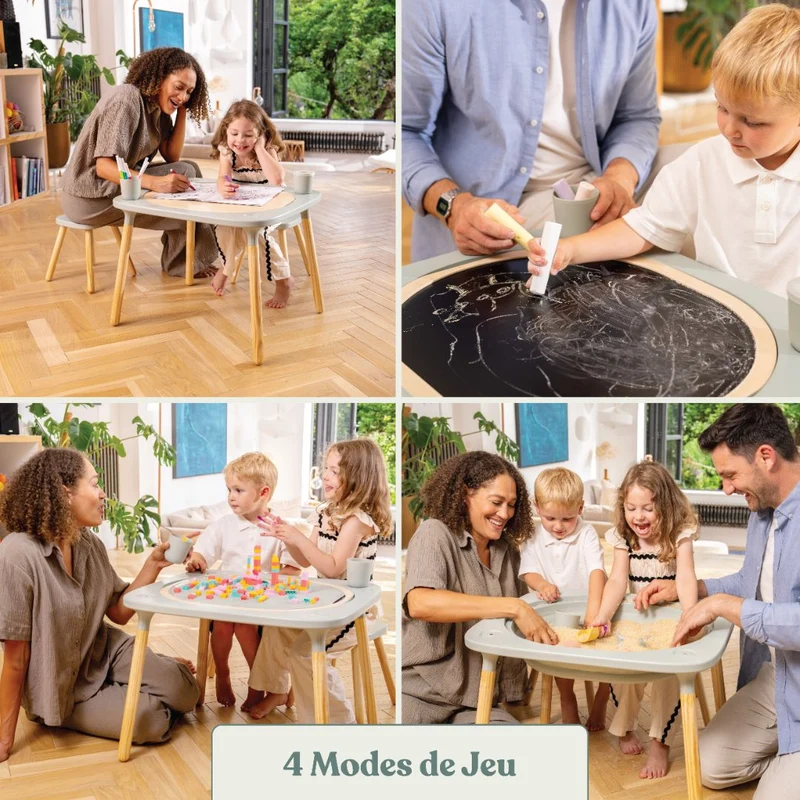 Table de jeux 4 en 1 Montessori en bois FSC®