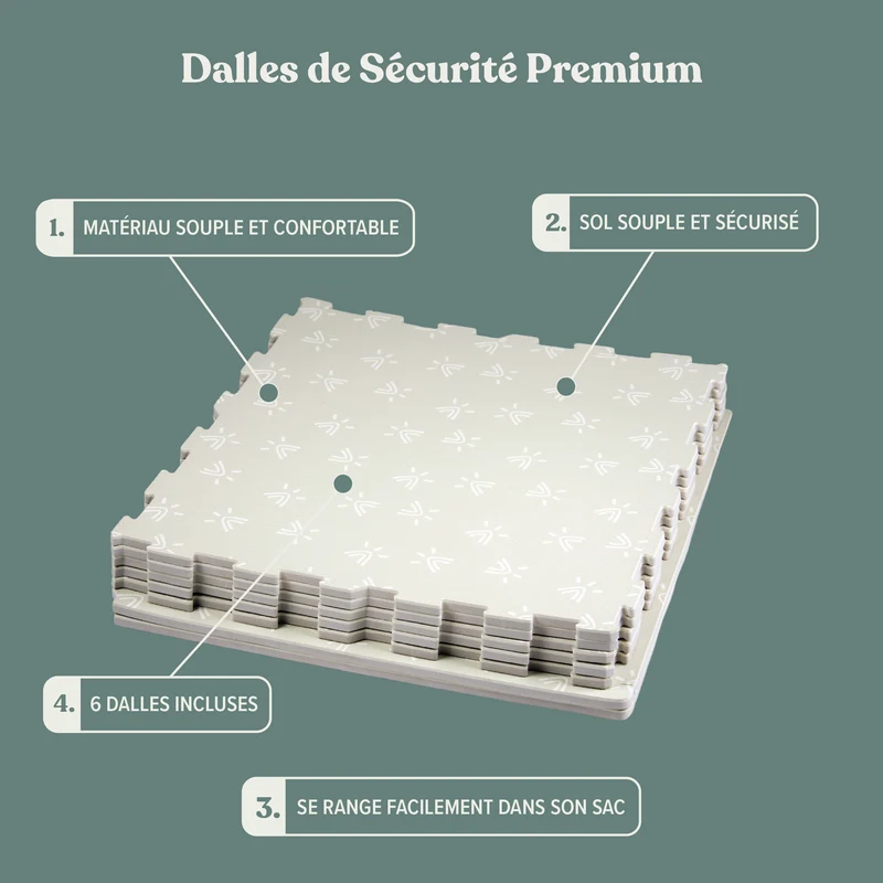 Tapis de jeu en mousse 2,13 m2 pour bébé dès 6 mois