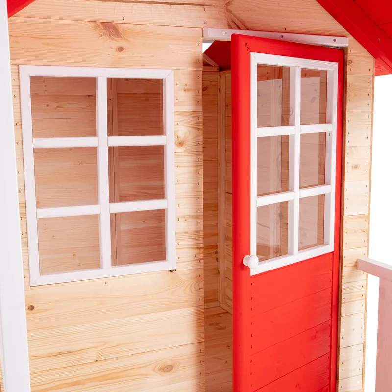 Cabane enfant modulable sur pilotis 2 balançoires et toboggan - bois FSC® - COQUELICOT