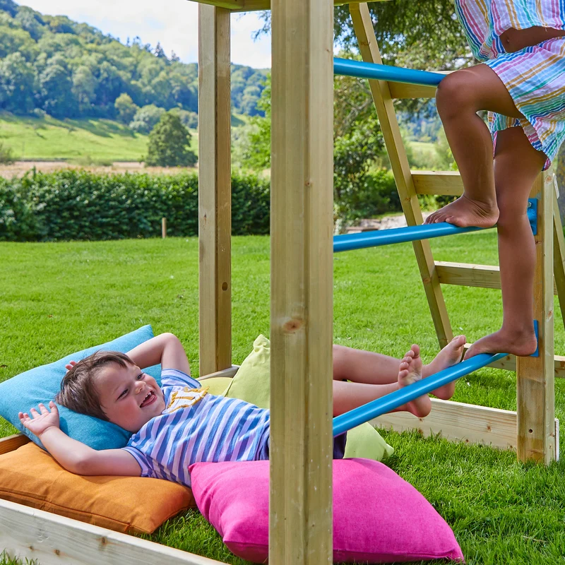 Plateforme 120 cm avec échelle à barreaux en métal pour aire de jeux SKYWOOD en bois FSC®