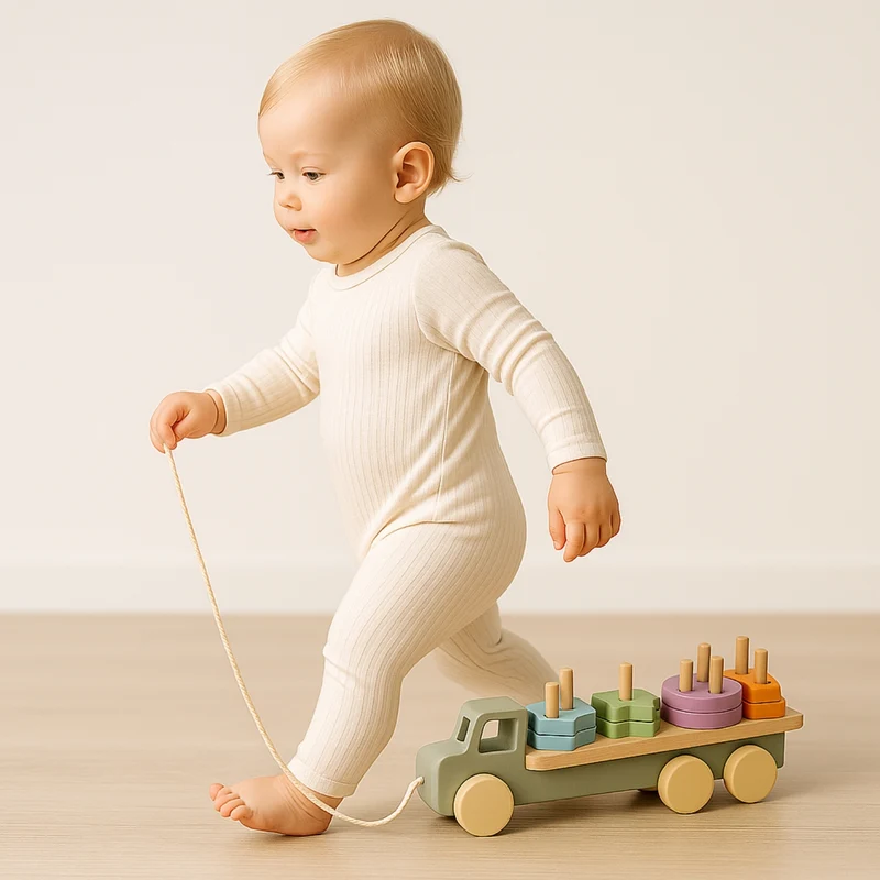 Jeux Montessori 12 18 mois - Jouet à tirer en bois - Camion et Formes à Trier