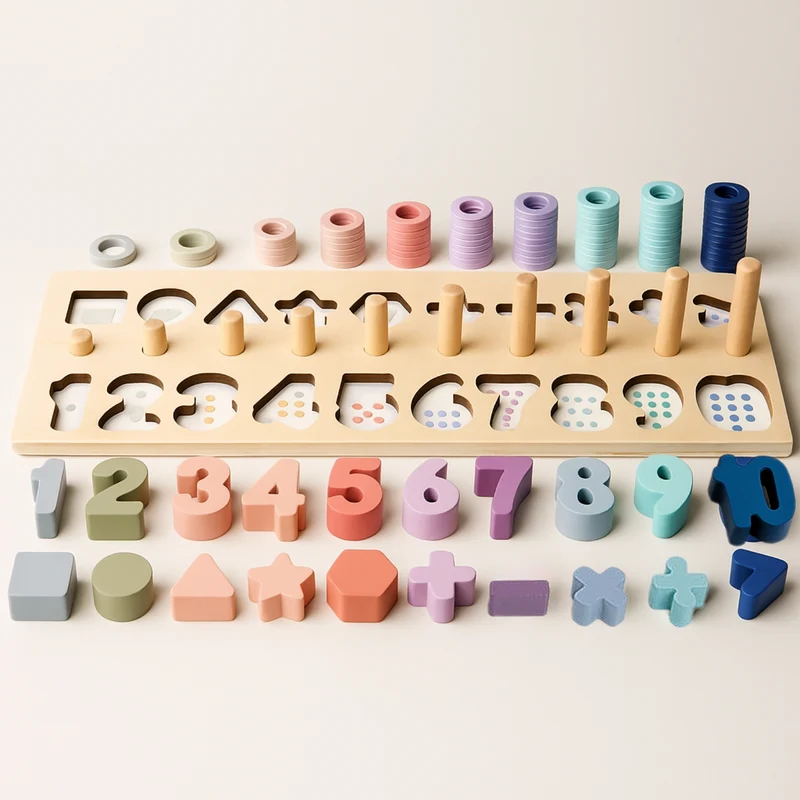 Kit Éducatif Montessori - Maternelles 123 ABC – Jeux Alphabet, Chiffres & Motricité bois| Enfants 3-6 ans
