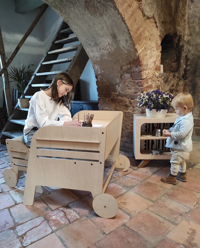 Table et chaise à Roue Montessori Multi-fonctionnel Eu