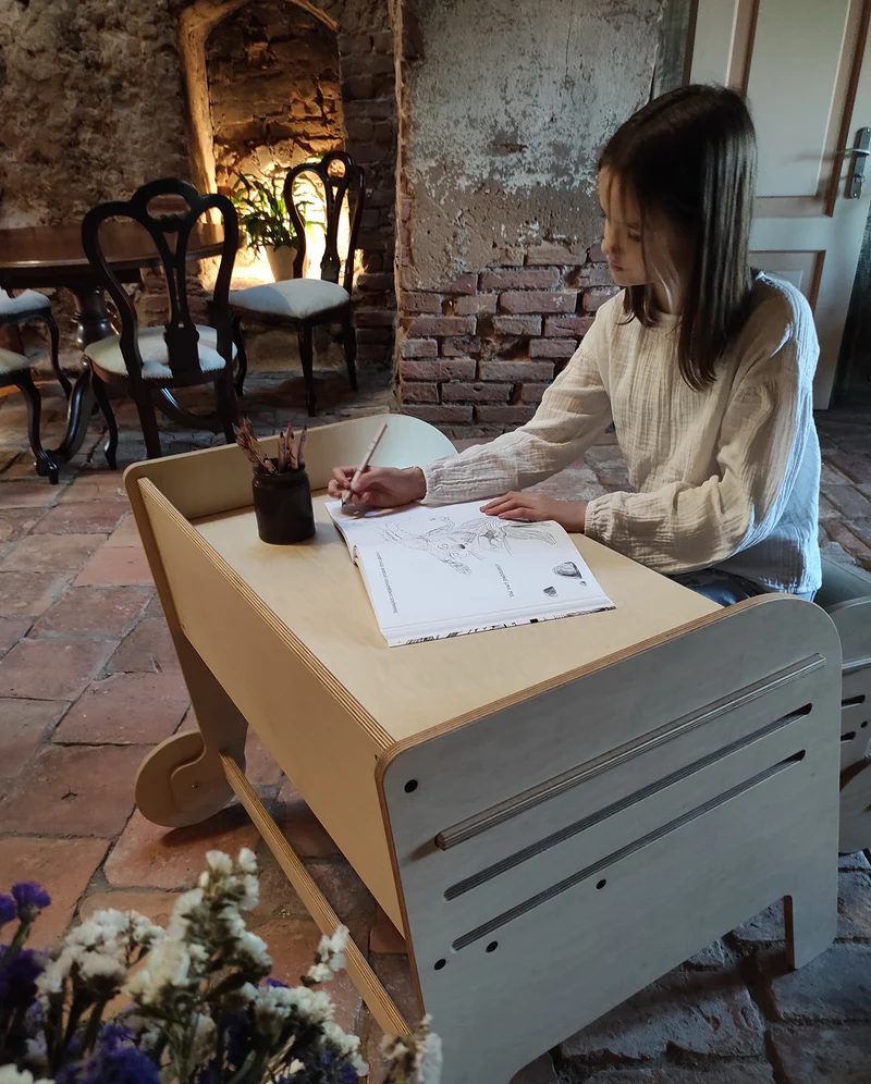 Table et chaise à Roue Montessori Multi-fonctionnel Eu
