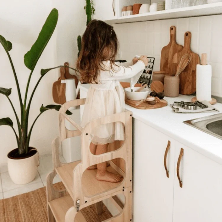 Tour Montessori 3‑en‑1 en bois – Observation, Bureau & Tableau | Le Petit Montessori