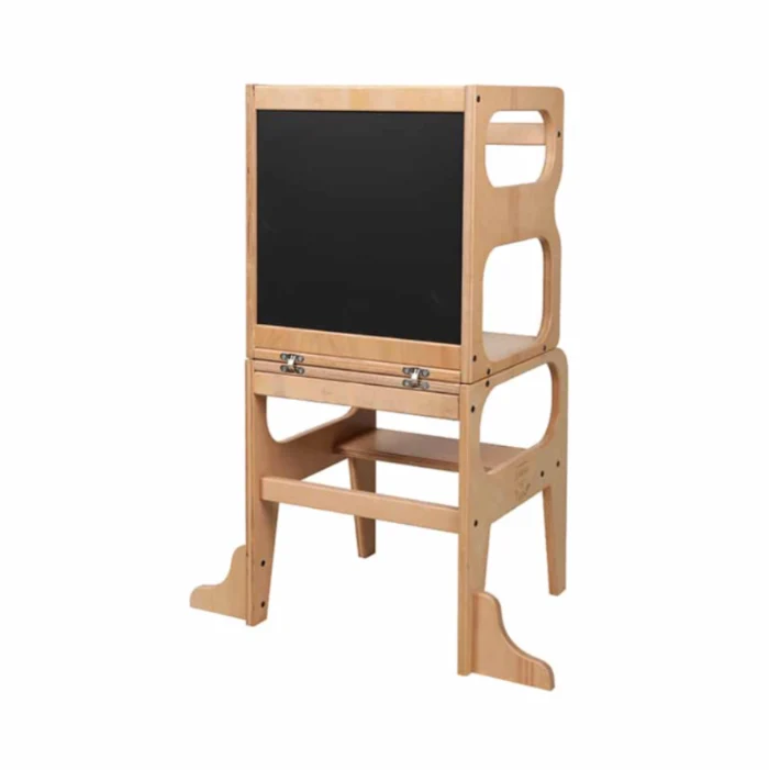 Tour Montessori 3‑en‑1 en bois – Observation, Bureau & Tableau | Le Petit Montessori