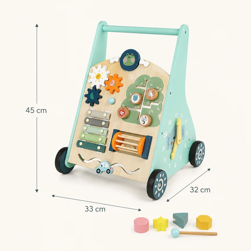 Montessori Lauflernwagen aus Holz – Motorikspielzeug für erste Schritte