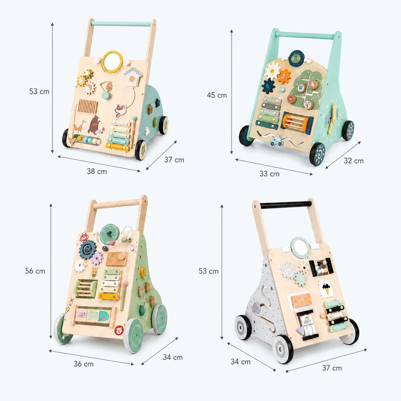 Montessori Lauflernwagen aus Holz – 10-in-1 Motorikwagen