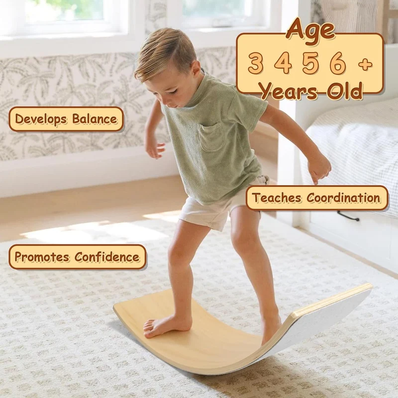 Montessori Balance Board aus Holz – Wackelbrett für Kinder