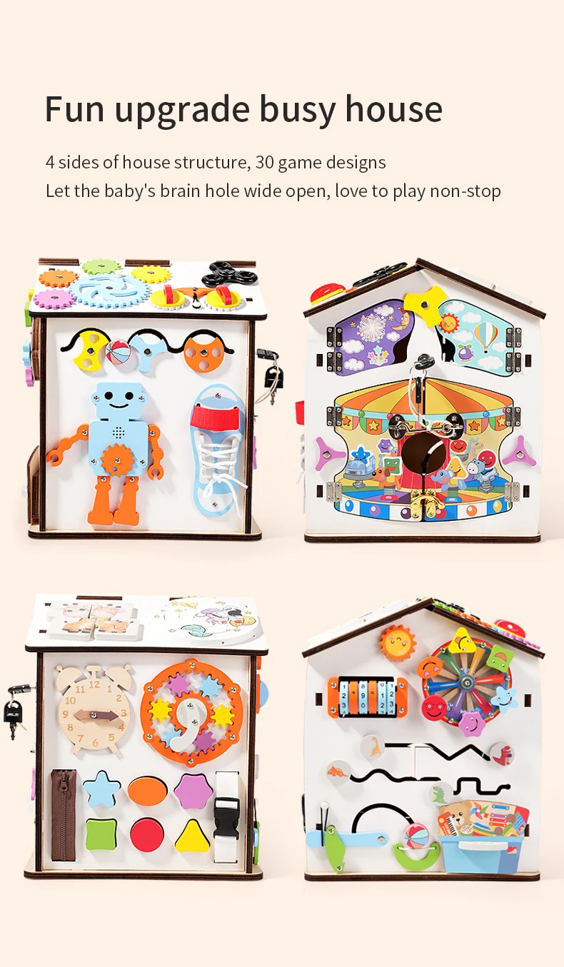 Montessori Holzspielzeug – Busy House XXL für Kinder