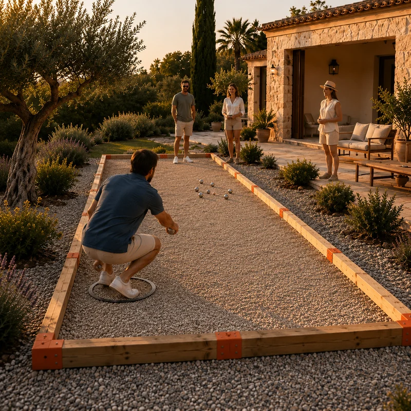 Terrain de pétanque de 12 x 4 M