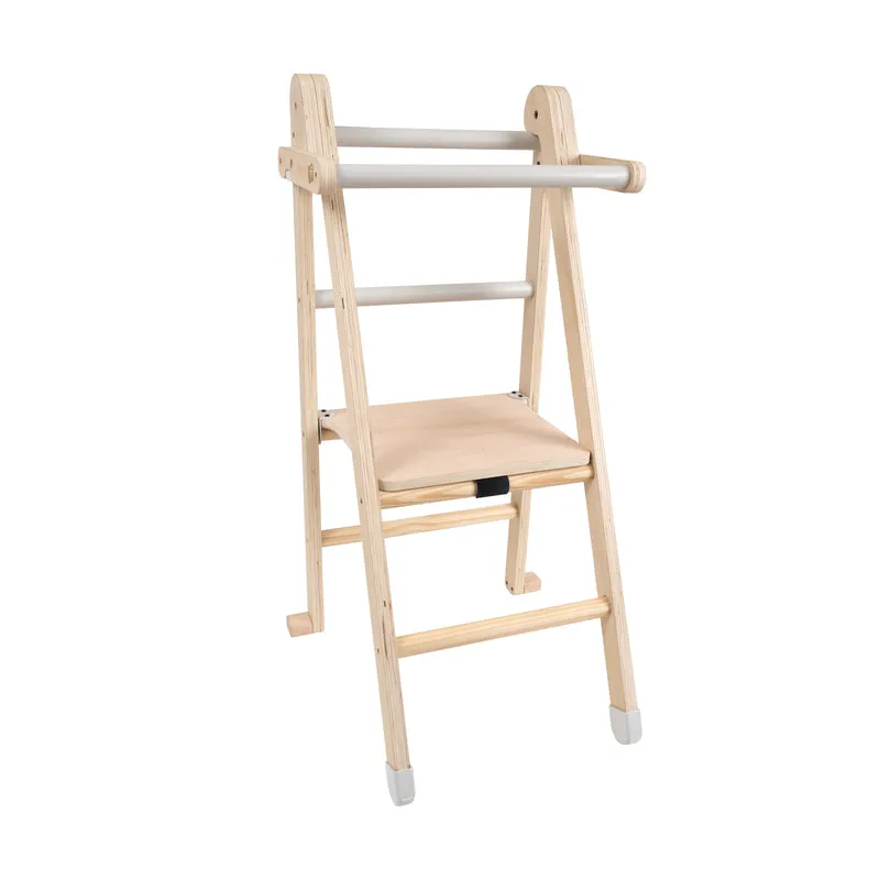 Tour d'apprentissage pliable Montessori en bois FSC® pour enfant dès 18 mois