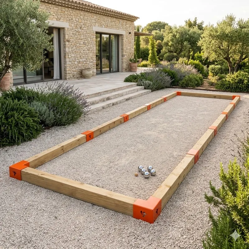 Terrain de pétanque de 10 x 2 M