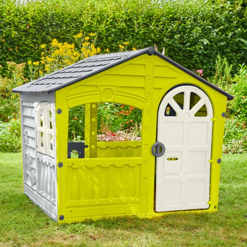 Cabane enfant plastique vert citron STORM