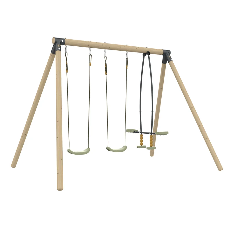 Portique 2 balançoires et vis-à-vis - bois PEFC™ - H224 cm - BARBICHE