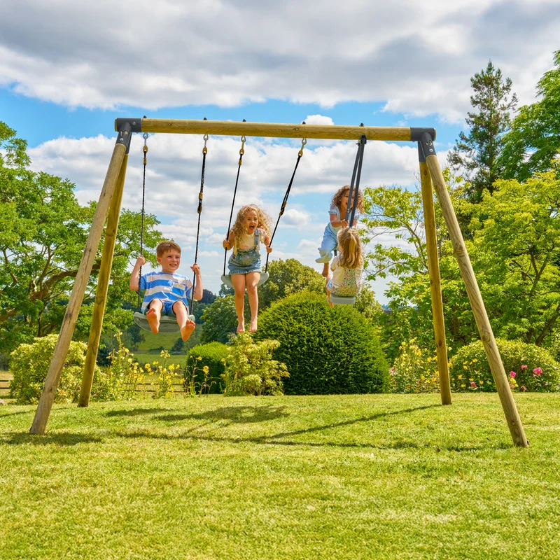 Portique 2 balançoires et vis-à-vis - bois PEFC™ - H224 cm - BARBICHE