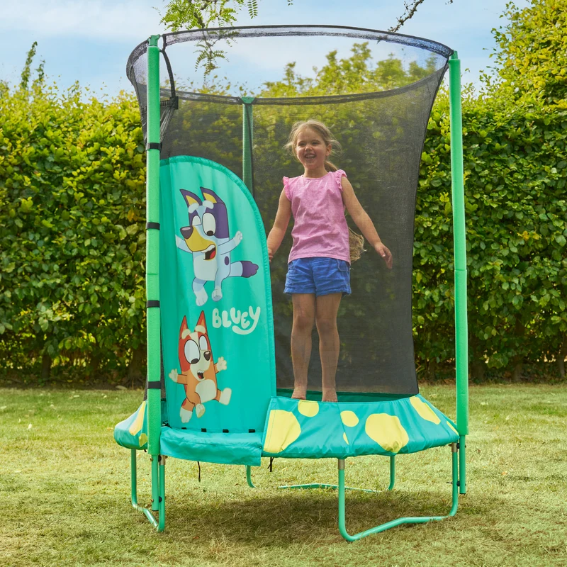 Trampoline enfant rond D140 cm JUNIOR Bluey avec ouverture igloo
