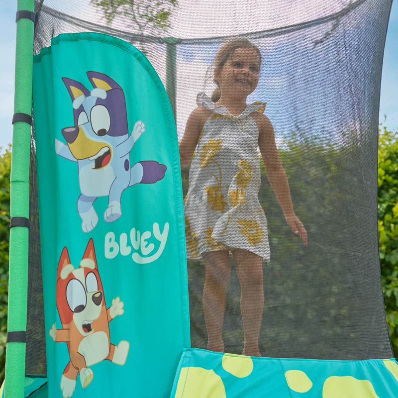 Trampoline enfant rond D140 cm JUNIOR Bluey avec ouverture igloo