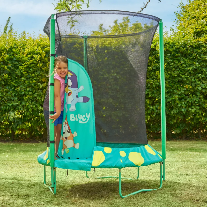Trampoline enfant rond D140 cm JUNIOR Bluey avec ouverture igloo