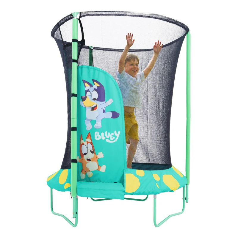 Trampoline enfant rond D140 cm JUNIOR Bluey avec ouverture igloo