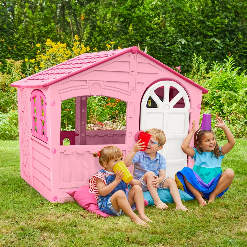 Cabane enfant plastique rose BARBE À PAPA