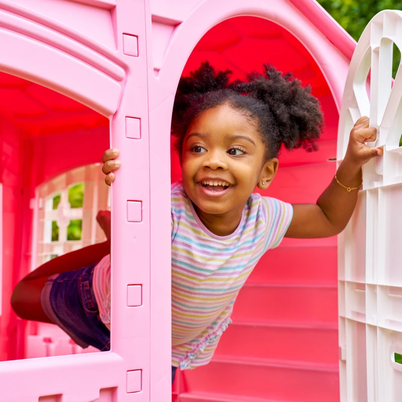 Cabane enfant plastique rose BARBE À PAPA