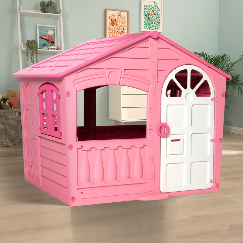 Cabane enfant plastique rose BARBE À PAPA