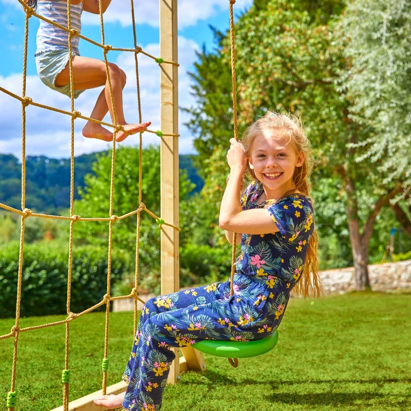AIre de jeux XXL 3 tours et 2 ponts suspendus - bois FSC® - KUMQUAT SKYWOOD