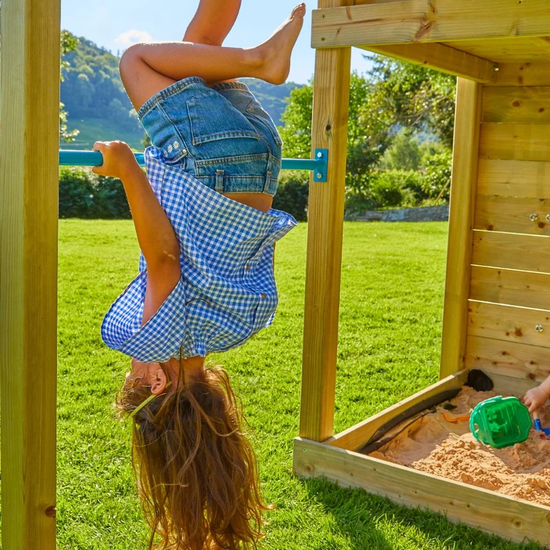 AIre de jeux XXL 3 tours et 2 ponts suspendus - bois FSC® - KUMQUAT SKYWOOD