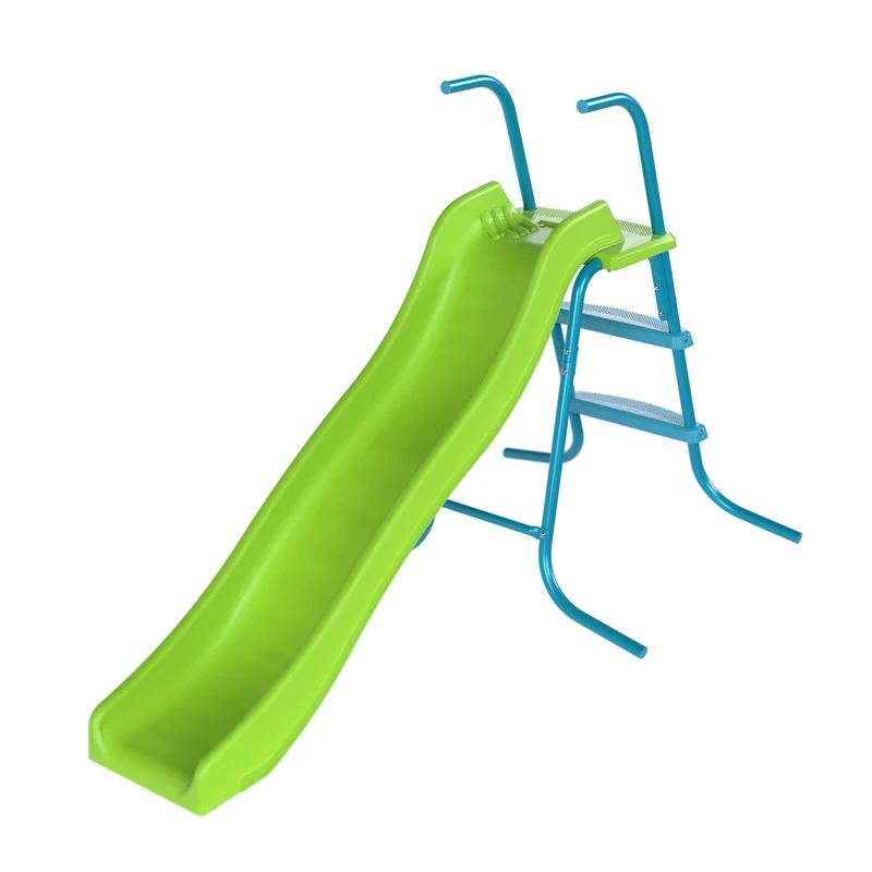 Toboggan ondulé L175 cm - dès 3 ans - 3 marches - vert pomme
