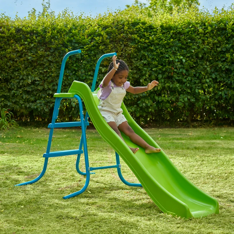 Toboggan ondulé L175 cm - dès 3 ans - 3 marches - vert pomme