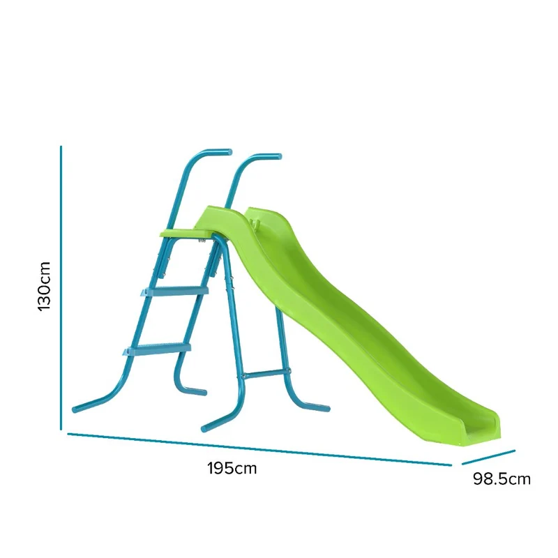 Toboggan ondulé L175 cm - dès 3 ans - 3 marches - vert pomme