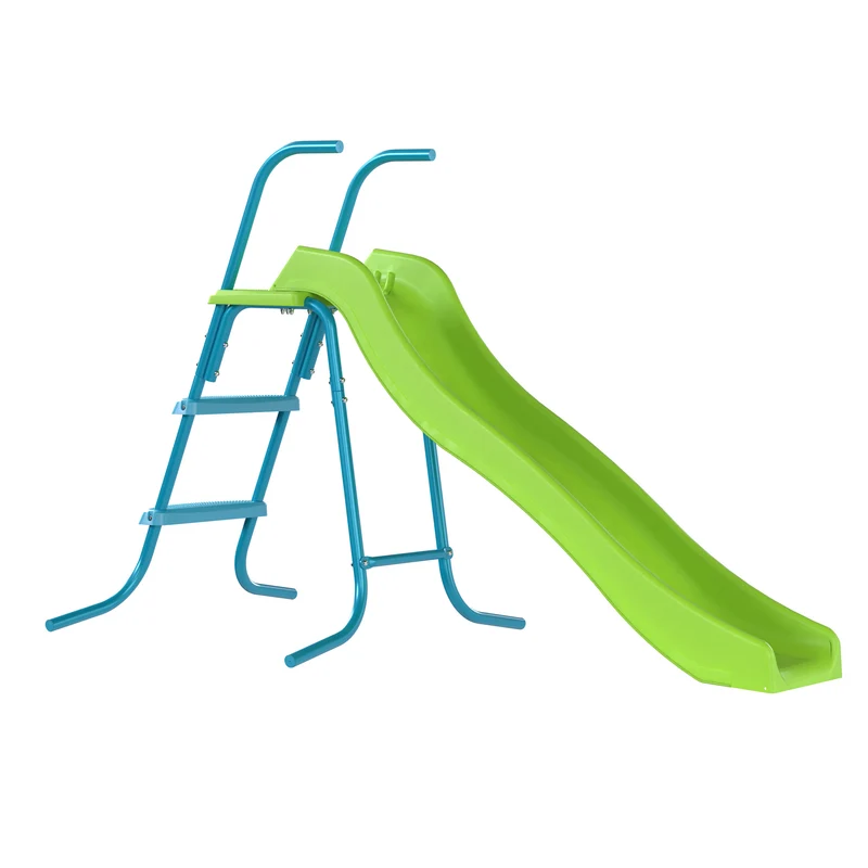 Toboggan ondulé L175 cm - dès 3 ans - 3 marches - vert pomme