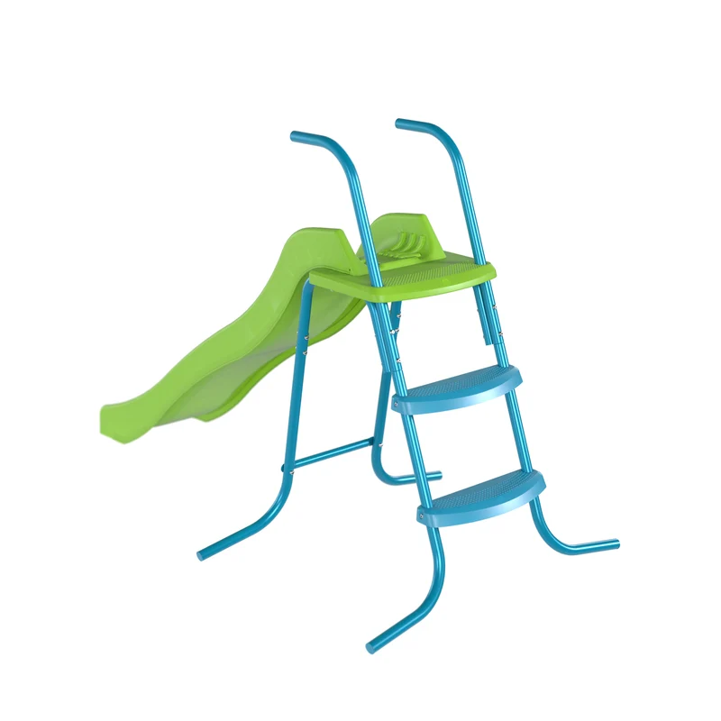 Toboggan ondulé L175 cm - dès 3 ans - 3 marches - vert pomme