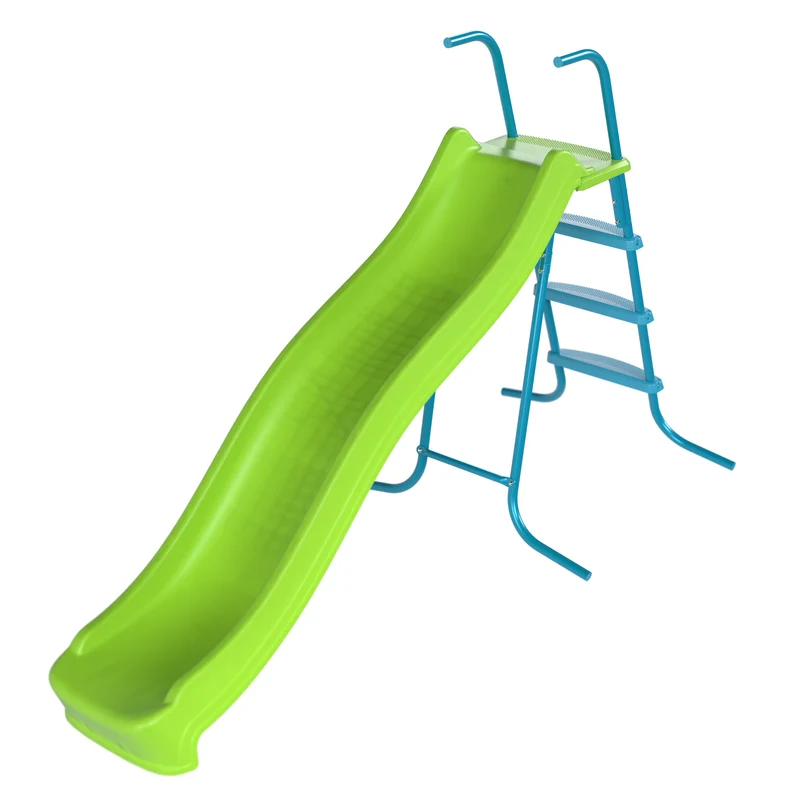 Toboggan ondulé L220 cm - 3-10 ans - 4 marches - vert pomme