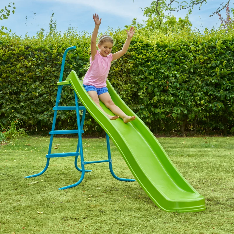 Toboggan ondulé L220 cm - 3-10 ans - 4 marches - vert pomme