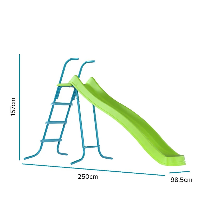 Toboggan ondulé L220 cm - 3-10 ans - 4 marches - vert pomme