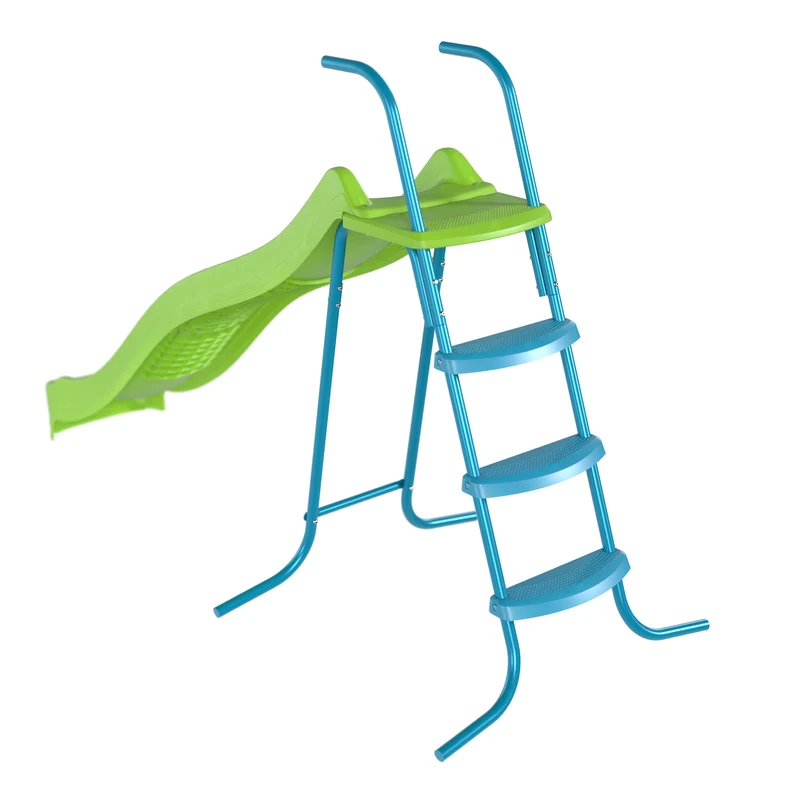Toboggan ondulé L220 cm - 3-10 ans - 4 marches - vert pomme